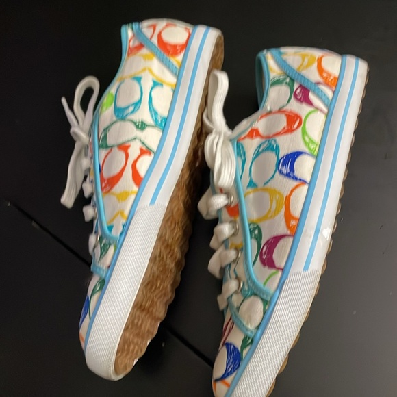 COACH Dawnell 8M Multi-Color Signature Sneaker Tennis Shoes F2460/C05 - Picture 6 of 10